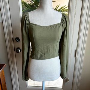 Altar’d State Sage Green Crop Top